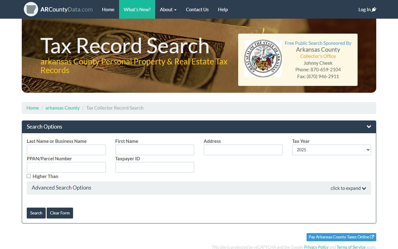Arkansas County Arkansas property records online database
