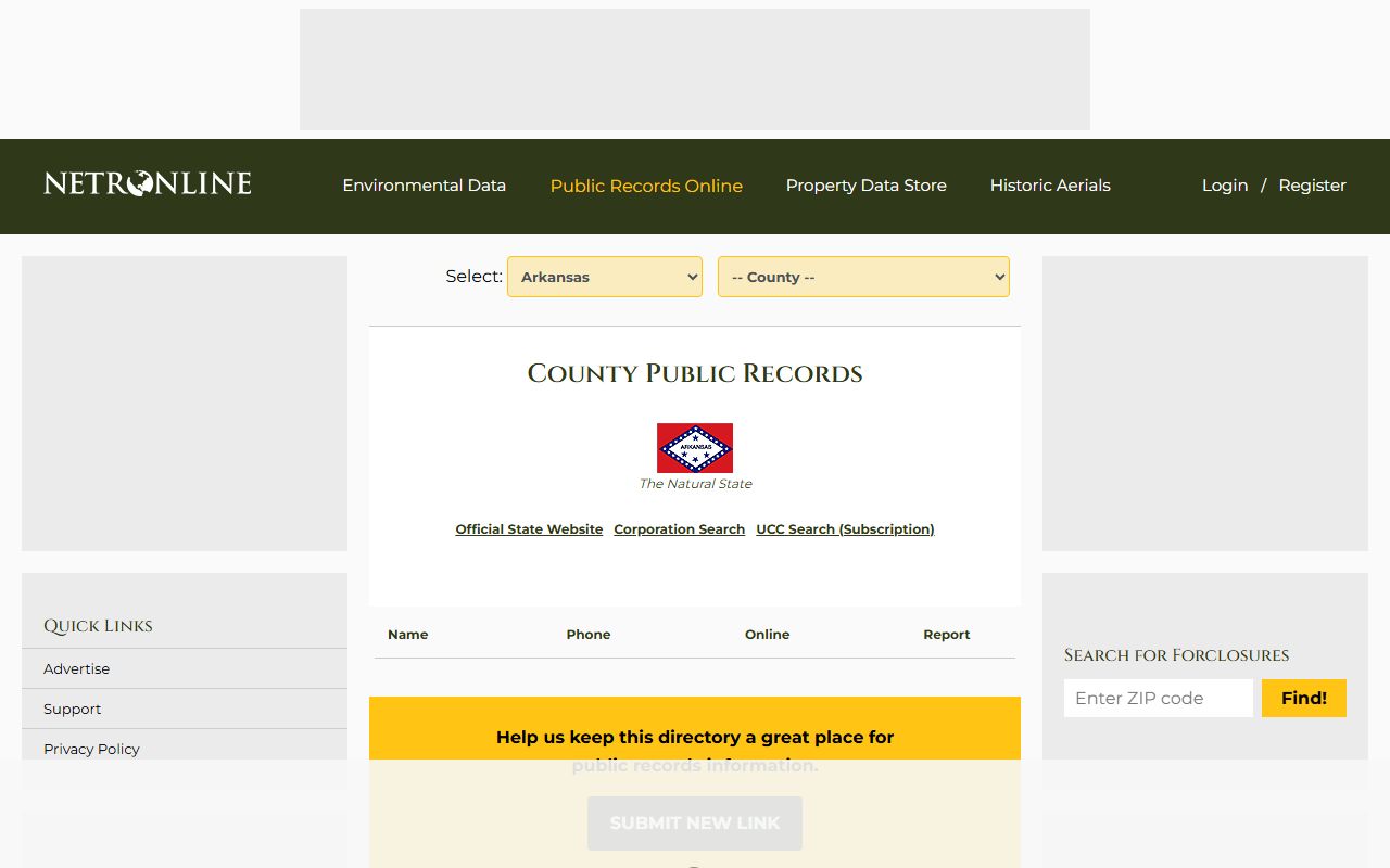 Arkansas County property records search portal