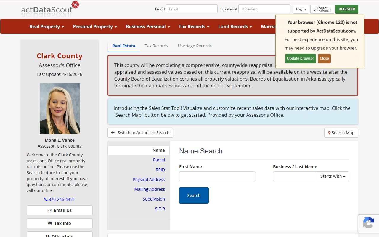 Clark County property records search portal