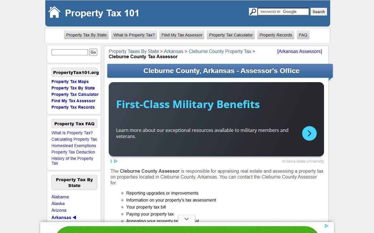 Cleburne County property records search portal
