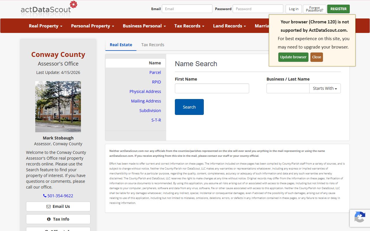 Conway County Arkansas property records online database