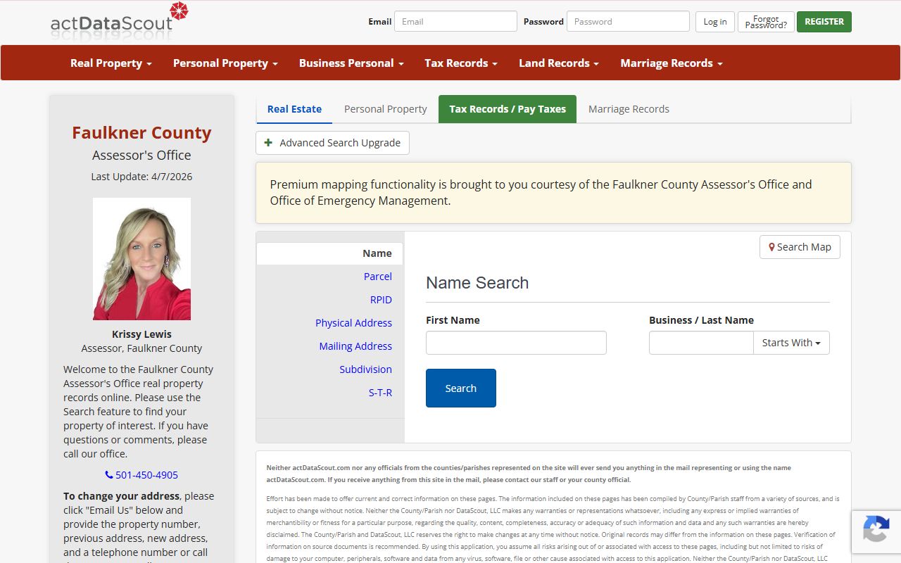 Faulkner County property records search portal