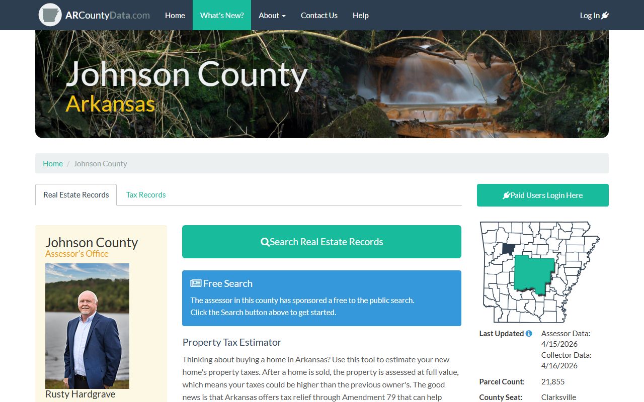 Johnson County Arkansas property records online database