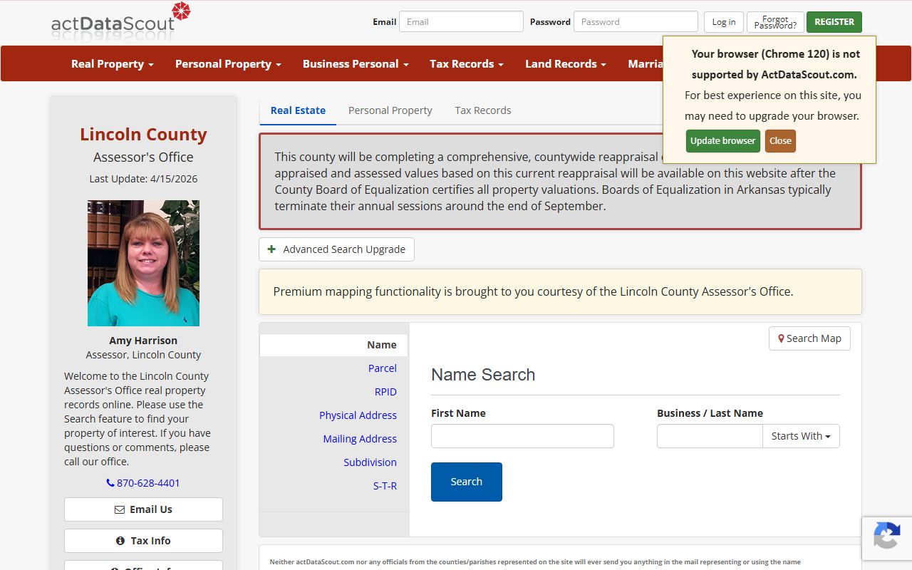 Lincoln County property records search portal