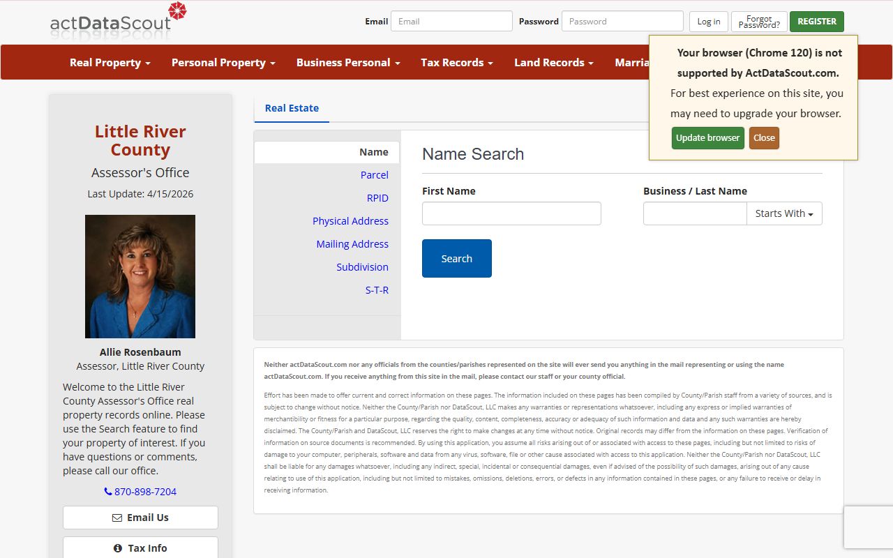 Little River County property records search portal