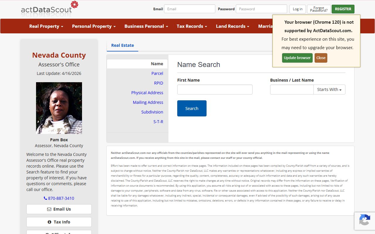 Nevada County property records search portal