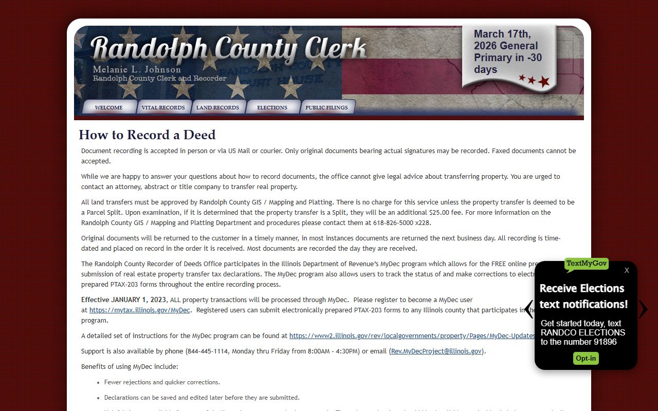 Randolph County Arkansas property records online database