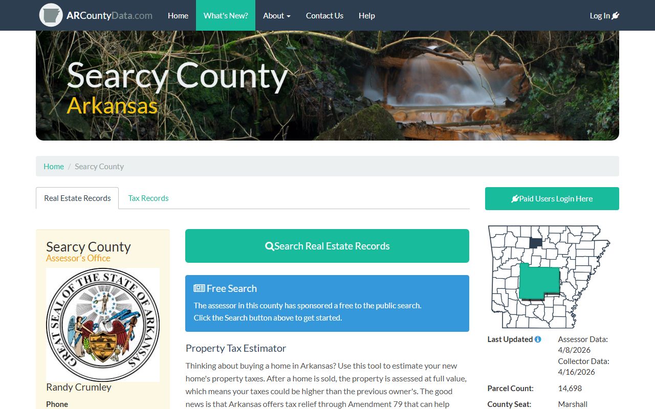 Searcy County property records search portal