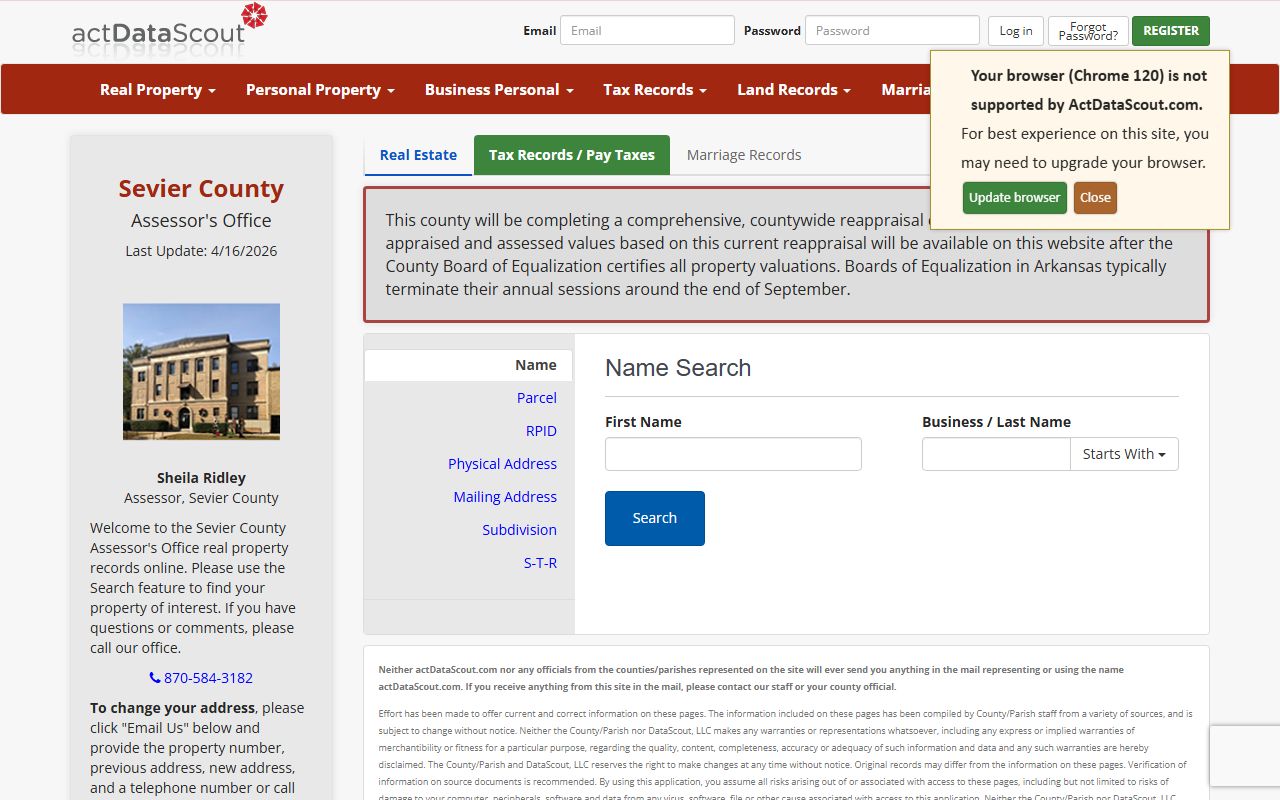 Sevier County property records search portal