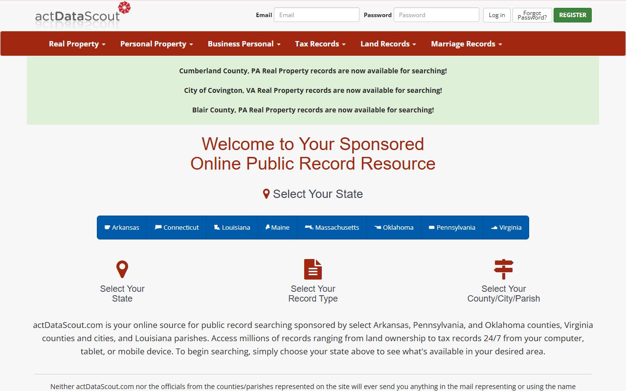 Van Buren County property records search portal