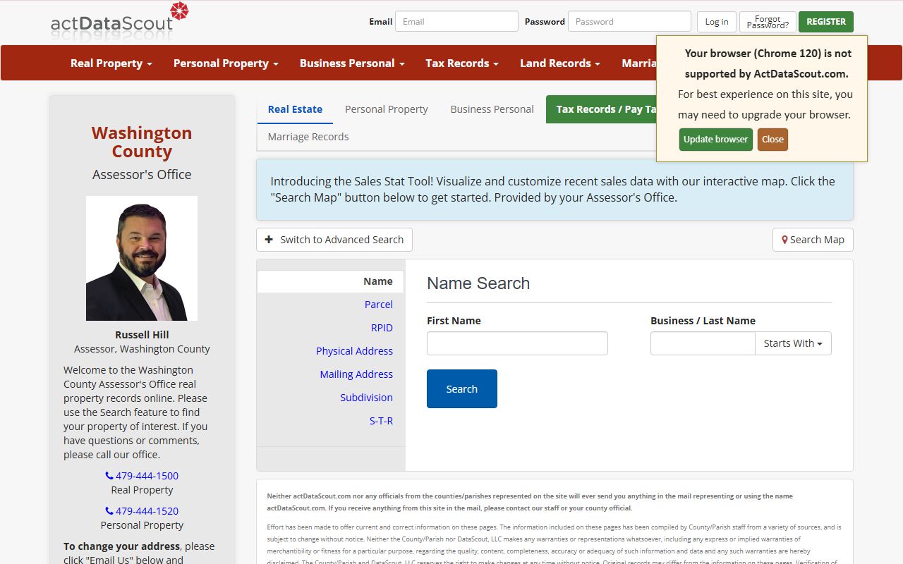 Washington County property records search portal
