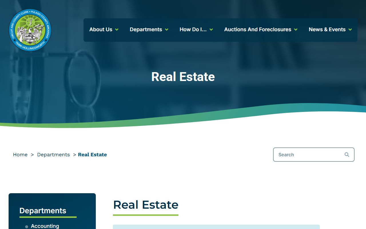 Pulaski County Circuit Clerk real estate recording department for Arkansas property records